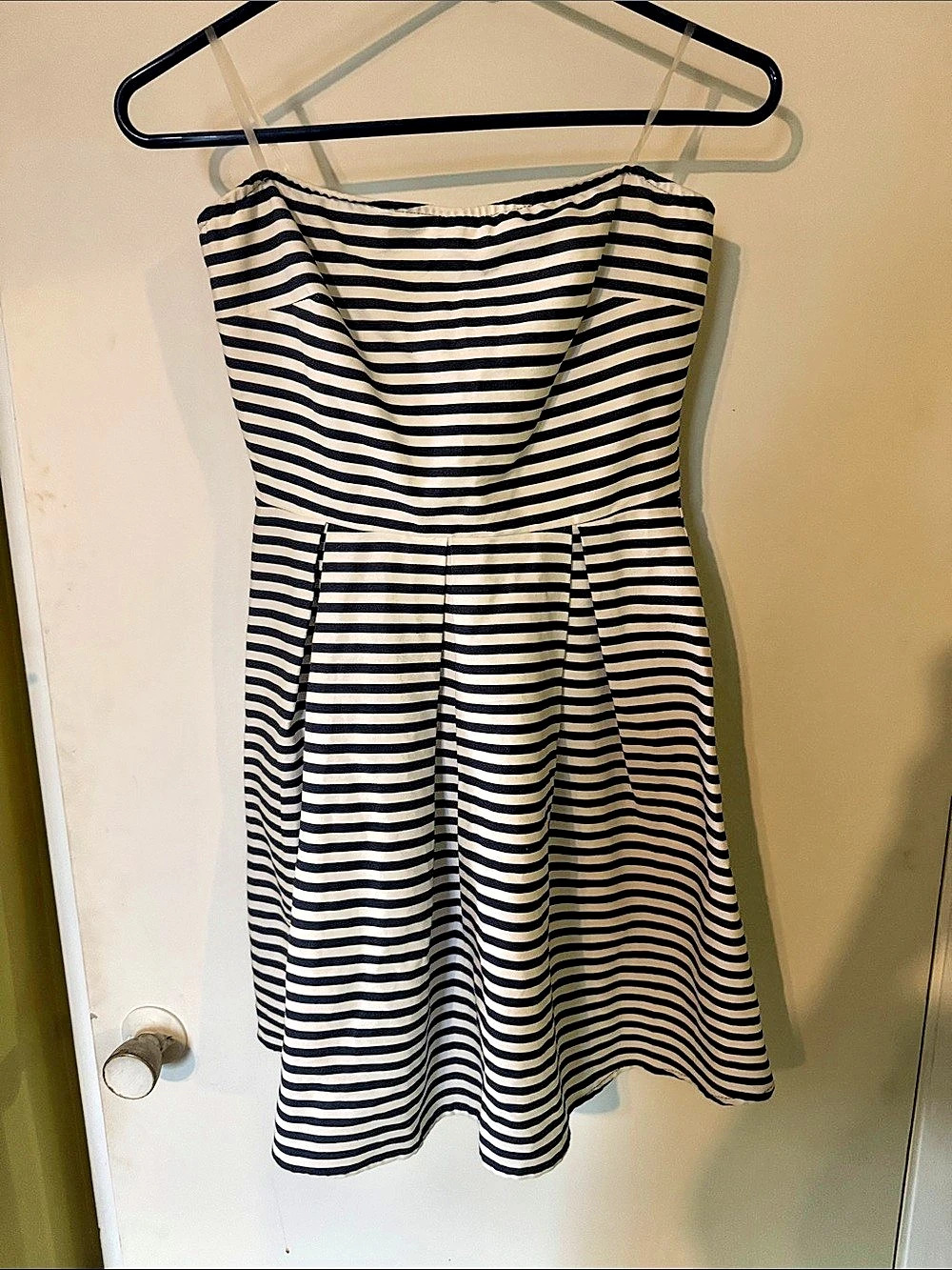 Alya Striped Mini Dress in Blue & White Size Medium